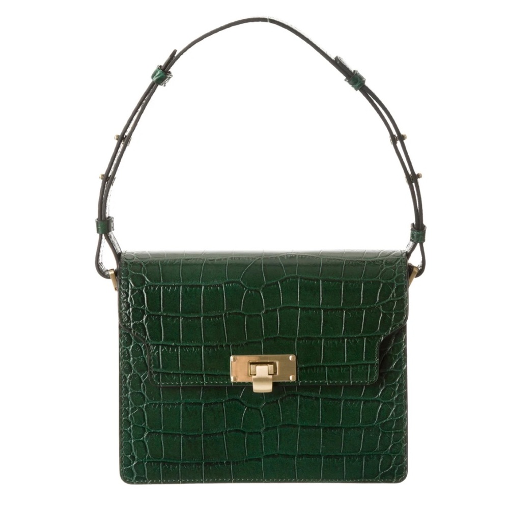 Marge Sherwood Vintage Croc Embossed Leather Bag